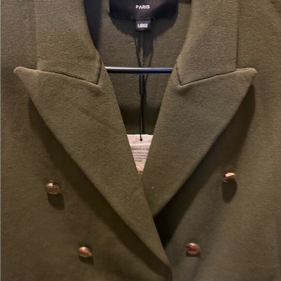 Aleeza Paris - Olive Green 🫒 Double-Breasted Women's Blazer NWT LG - Picture 3 of 4